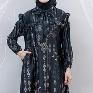 DRESS GAMIS DENADA LD110 RESLETING DEPAN BUSUI GAMIS MUSLIM RAYA BAHAN ARMANI SILK DRESS GAMIS MOTIF ELEGAN LUXURY MEWAH TERBARU