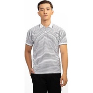 Áo Polo Nam Dệt Sọc Novelty NATMSNMCSR191043N - Trắng Sọc Đen