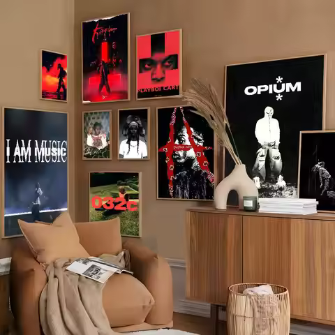 O-Opium Rap Playboi Carti Self-adhesive Art Poster Whitepaper Prints Posters Artwork Aesthetic Art W