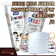 Sensi Kids Junior Convex Mask 5ply Earloop White /5 Kids Mask