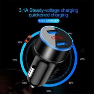 Dual Ports Digital LED Voltmeter 3.1A 5V USB Auto Car Charger for iPhone Huawei Oppo Vivo Cigarette 
