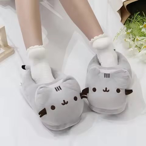 Pusheen Cotton Slippers Pusheen Cat Shoes Cartoon Winter Shoes One Size Fits All Pusheen Shoes Cute 