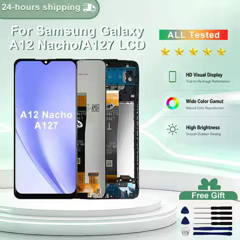 6.5" IPS For Samsung Galaxy A12 Nacho LCD SM-A127F Display Touch Screen For Samsung A127 LCD SM-A127