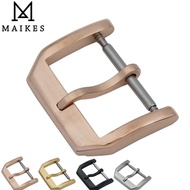MAIKES New 18Mm 20Mm Leather Watch Band Strap Buckle Rose 316L Stainless Steel Brushing Clasp Case For IWC Watchband