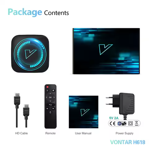 VONTAR H618 Smart TV Box Android 12 Allwinner Quad Core Cortex A53 Support 8K Video Wifi Google Voic