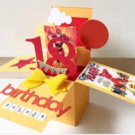 18th birthday The Flash marvel pop up handmade card
