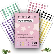 360PCS Various Styles Colorful Star Heart Acne Patch Cute Pimple Patch Acne Sticker Skincare - 300PC