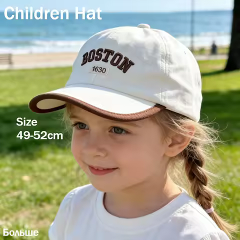 Kids Hip Hop Hat 49-52cm 3-8 Years Spring Summer Baby Baseball Cap Adjustable Letter Embroidery Sun 