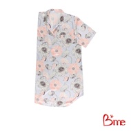 Bme ชุดนอนรูปแบบกระโปรงแขนสั้น คอปกฮาวาย รุ่น ME8604 มี 3สี สีม่วง(ลายดอกไม้) สีฟ้า(ลายจุด) สีวนิลลา
