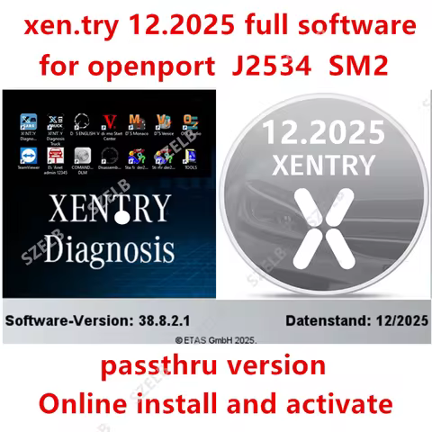 Xentry 2025.12 Passthru Diagnostic & Programming Software Remote Install DTS WI.S EPC starfide.r ved