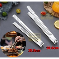 Korean Style Stainless Steel Grilling Barbecue BBQ Tong | Food Clip | Ice Tong | Penyepit Makanan | 