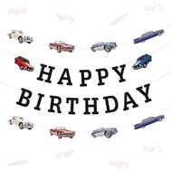 Classic Car Birthday Banner Vintage Classic Car Garland 90s Cars Birthday Decorations Convertible Vi