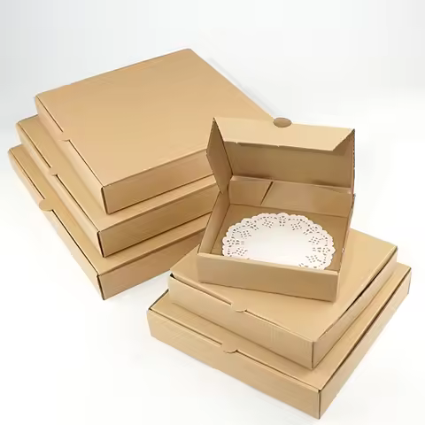 10pcs Square Hard Pizza Box 5/6/7/8/9/10/12 Inch Cowhide Corrugated Packaging Boxes Pizza Dessert De