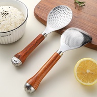 [Ready Stock] 316 Stainless Steel Rice Spoon Non-Stick Pan Cute Cat Claw Rosewood Handle Public Spoo