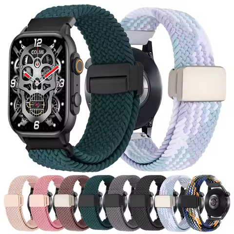 22mm 20mm Nylon Elastic Strap For COLMI I28 Ultra P71 P81 P76 Braided Loop Band For COLMI M42/C81/C6