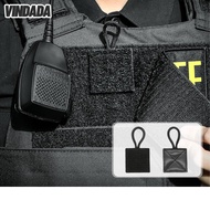 [2 Pcs] Tactical Molle Radio Mic Holder Backpack Strap Clip Walkie Talkie Mount for Outdoor Hiking C