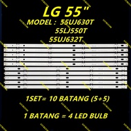 NEW 10PCS/SET 55UJ630T / 55LJ550T / 55UJ632T LG 55" LED TV BACKLIGHT 55UJ630 55LJ550 55UJ632