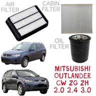 FILTER SET MITSUBISHI OUTLANDER CW ZG ZH 2.0 2.4 3.0 ENGINE OIL FILTER AIR FILTER AIR COND CABIN PEN