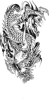 Temporary Tattoos,Dragon TH-GZXQB-013,Dragon Tattoos,Real Tattoo Look,Lasts 1-2 Weeks,Resilience,Wat