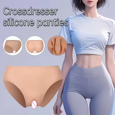 Male To Female Briefs Fake Vaginal Realistic Panty Underwear Hiding Dick Hip Enhancer for Sissy Cosp