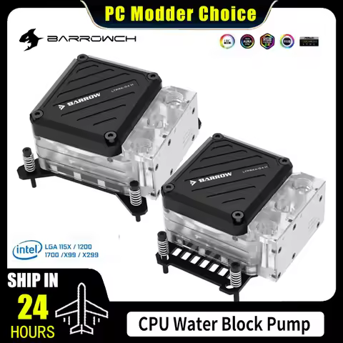 Barrow LGA 1700 CPU Block Pump Box For Intel 115X 1200 1800/AM5 AM4 X99 Watercooler ARGB 5V Acrylic