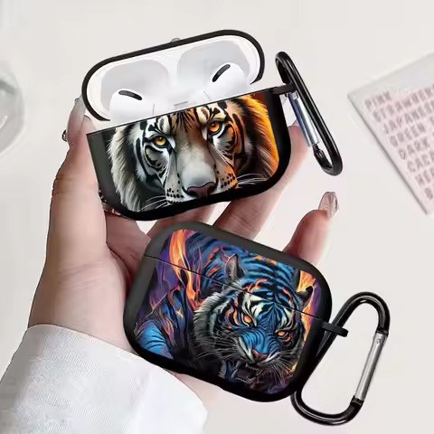 Case For Airpods 2 Pro 3 4 Pro3 Pro2 1 Earphone Cases Cover Fire Tiger Design