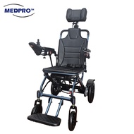 MEDPRO™ Electric Lightweight Travel Recliner Pushchair 15.7" w Headrest | Motorised Wheelchair