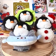 Kawaii Four Seasons Penguin Keychain Pendant Cute Swimming Ring Snowman Plush Stuffed Doll Toy Bag D