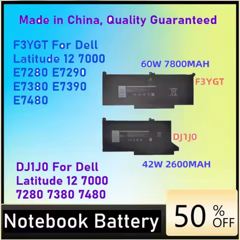 DJ1J0 F3YGT Battery For Dell Latitude 7000 7280 7380 7290 7390 7480 7490 E7280 E7380 E7480 E7290 E73