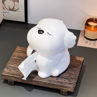 Cute Proud Dog Tissue Box Ceramic Paper Holder With Funny Expression For Living Room Desktop Creativ