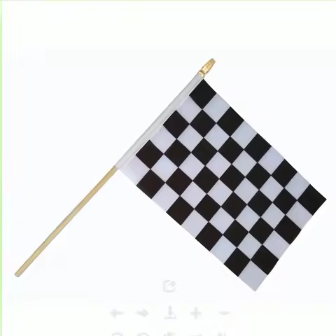Combination of Check Flag Solid and Wood Flagpole F1 Grid Flag Black and White Flag Racing Flag Cust