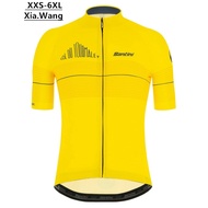 Mountain Bike Cycling Jersey Santini Trek Road Bike Riding Shirt Short Sleeve Bicycle Jersey For Men