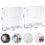 Acrylic Wall Mount Brochure Flyer Magazine Literature Holder Office A5 A4 File Organizer Rack Stand