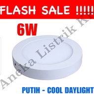 PUTIH LED Downlight PANEL OUTBOW ROUND WHITE 6W DOWN LIGHT OB 6500K 6 W Watt