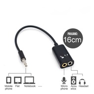 Microphone Headphone Audio Splitter 3.5mm to 2x3.5mm 16cm - FA297