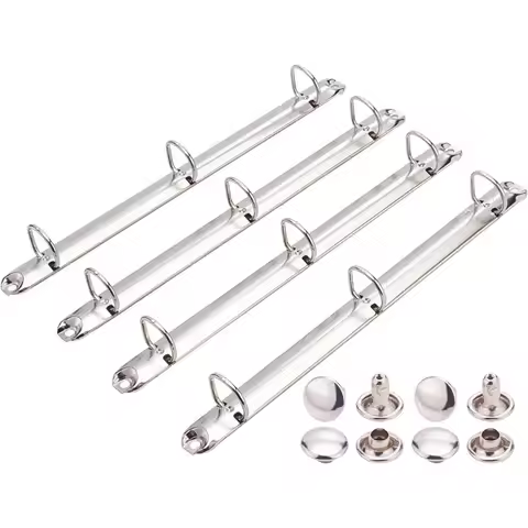 4Pack Stainless Steel A4 Notebook 3-Ring Binder Mechanism D Rings Loose Leaf Binding Spines Combs fo