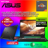 #AT136 USED ASUS TUF Gaming Laptop FX50DV AMD R7 RYZEN 7-3750H 16GB 512GB SSD NVIDIA GEFORCE RTX2060