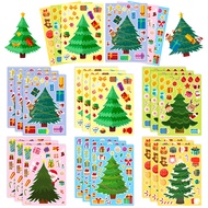 Cartoon Cute Christmas Face Changing Transfer Sticker Party Character Decoration Gift Supplies