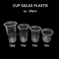 Gelas Cup Plastik 10oz / 12oz / 14oz / 16oz / 22oz Cup Gelas Plastik
