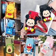 OPPO Realme X50 5G Reno 3 X2 Pro Ace Case Cartoon Minnie Mickey Doraemon Winnie the Pooh Stitch Zipper Wallet Case Cover