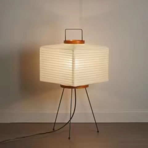 Akari Noguchi Japanese Paper Floor Lamp • Rice Paper Lantern Lamp • Japanese Japandi Floor Lamp for 