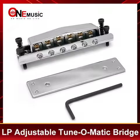 Adjustable Tune-O-Matic Bridge with Roller Saddle and Protecting Cover 86x20MM String Spacing 10MM f