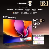 Hisense E6Q 55 inch 4K UHD AI TV | Dolby Vision & Audio | DTS VirtualX | MEMC