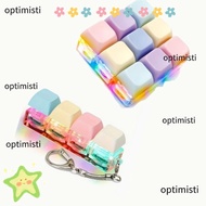 OPTIMISTI Fidget Keychain, DIY Keyboard Relief Stress Finger Keyboard Cap,  Keys Button Keycap 2/4/9