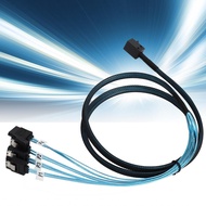seashorehouse Mini SAS HD 12GB SFF‑8643 to 4 SATA LSI Adapter Card Cable 1m/1.1yd Woven Copper Repla