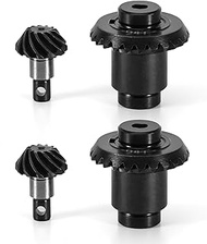 INJORA 12/24T Steel Alloy Stock Axle Gear Set for 1/24 RC Crawler FMS FCX24 FCX18 Upgrade, 2 Sets