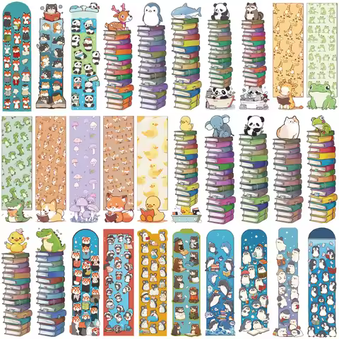 30Pcs Multi-Color Funny Animal Bookmarks Penguin Duck Panda Reading Page Markers Creative DIY Book L