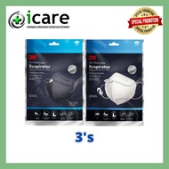 3M 9513 PARTICULATE RESPIRATOR KN95 MASK 3'S BLACK / WHITE