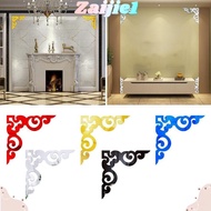 ZAIJIE1 4PCS Mirror Wall Corner Sticker, Self Adhesive DIY Mirror Sticker, Simple Room Decor Acrylic Cabinet Decals Home