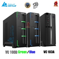 VENUZ⚡️(เคส + PSU)🔌103B Green / Blue VC-ITX 103A Black/Sliver Slim micro ATX computer case เคสคอมพิว
